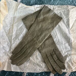 Olive Green Leather Gloves